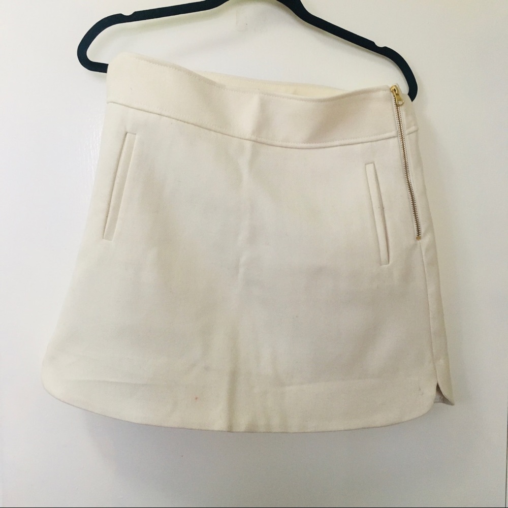 J Crew Cream 100% Wool Skirt - Picture 5 of 5
